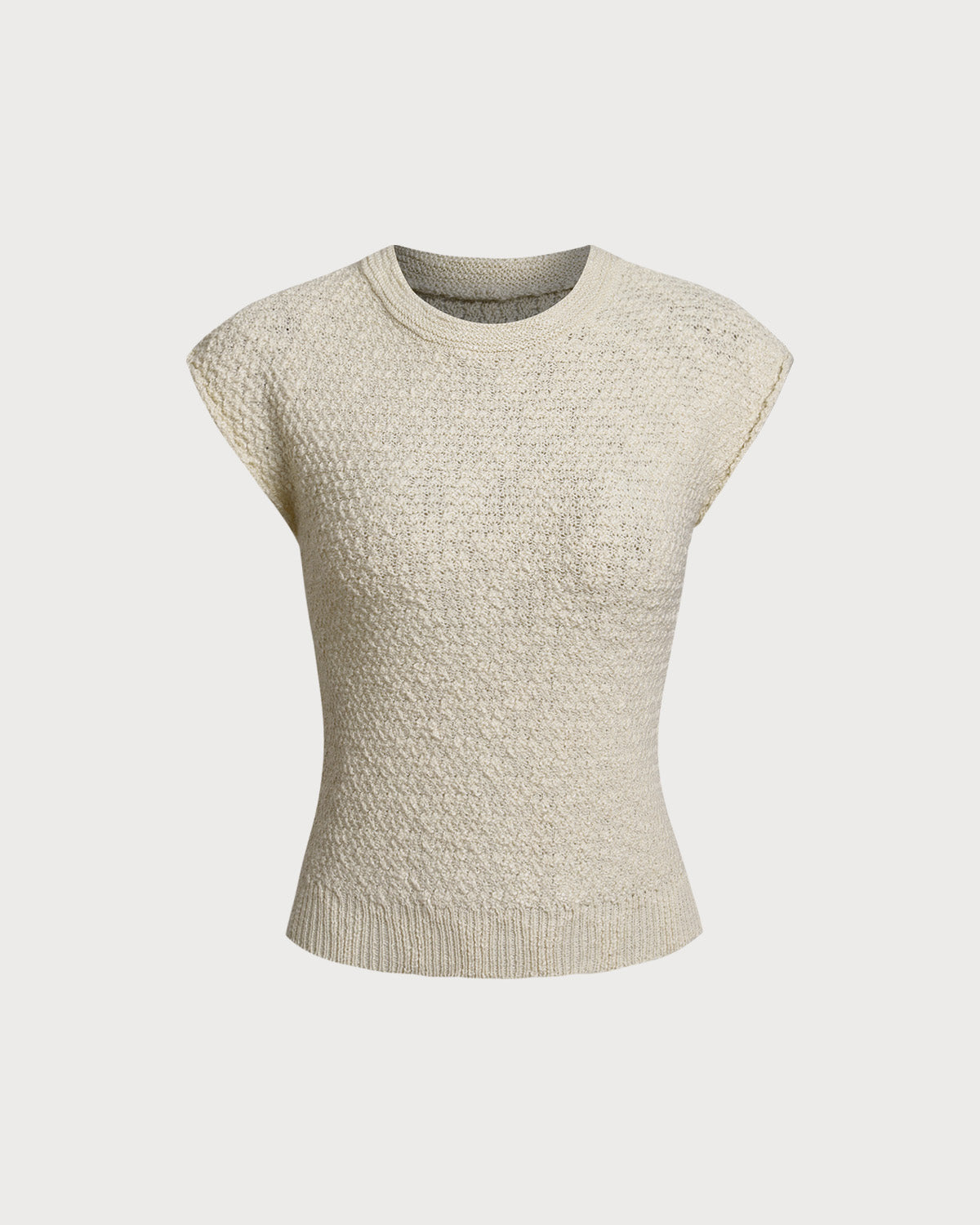 Round Neck Textured Tank Top