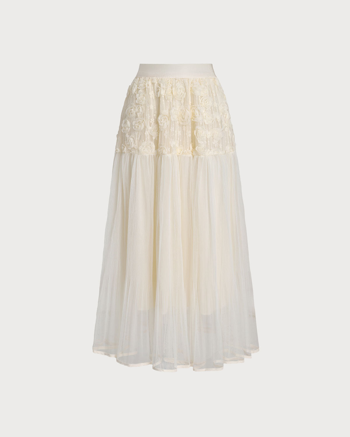 Elastic Waist Pleated Midi Skirt