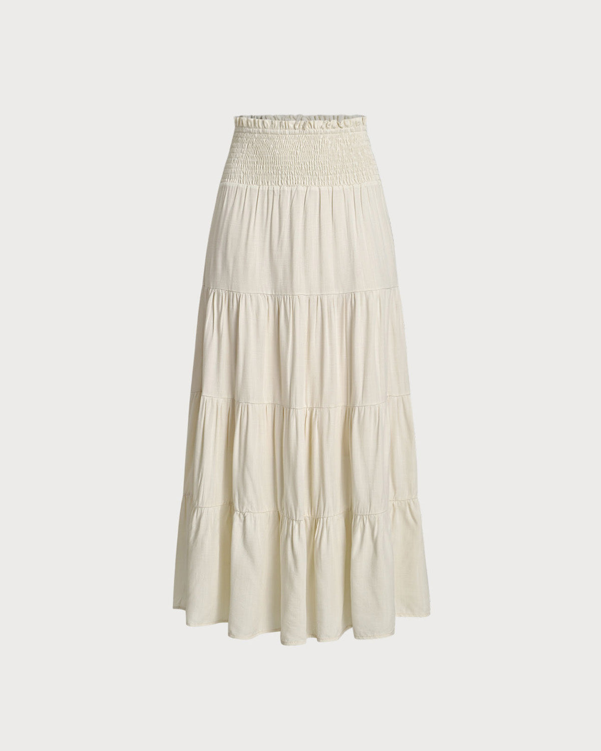 Shirred Ruffle Tiered Skirt